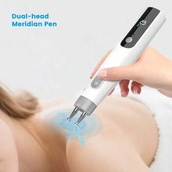 双头按摩笔，脉冲刺激，10档速度调节，LED显示屏和定时功能，用于背部和腰部放松，家用按摩器