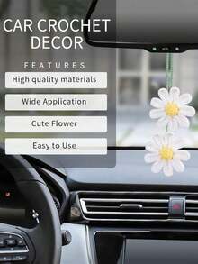 手工编织雏菊汽车挂饰，后视镜装饰 - 均碼 - 查看 2