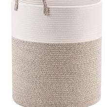 Space-Saving 58L Clothes Hamper - Foldable Cotton Rope Basket For Home Laundry - Multicolor - View 5
