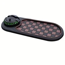 Multifunction Car Anti-Slip Mat, Rotatable Anti Skid Car Dashboard Pad With Temporary Parking Number, Universal Car Anti Slip Mat With Phone Holder For Phones Sunglasses Keys Gadget