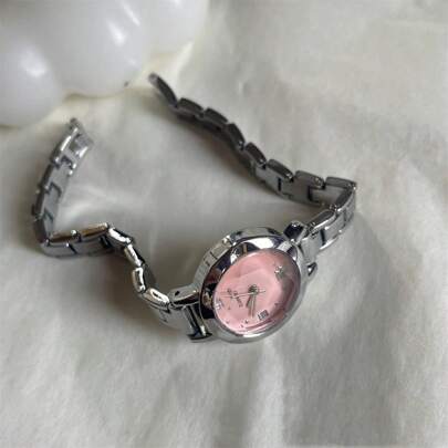 2025 高颜值休闲石英女表不锈钢表带圆形表盘女士休闲手表防刮日常