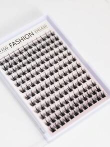 1 盒/套 12 排 144 片 C 卷长假睫毛，全新水貂毛设计，适合派对妆容，簇状睫毛，睫毛簇，猫眼睫毛，自然睫毛延长，睫毛簇，单根睫毛，睫毛，假睫毛 - 黑色 - 查看 4