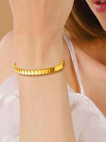 1 szt. Modna czarna bransoletka ze stali nierdzewnej z glazurą kroplową, uniwersalna dla kobiet