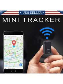 [Rastreador GPS] Rastreador GPS magnético mini en tiempo real para automóviles, recargable por USB, conectividad GSM/GPRS, diseño compacto y ligero, negro, vendedor de EE. UU. (tarjeta SIM no incluida) - Negro - Ver 2