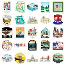 50Pcs FunSticker US-Themed Cartoon Graffiti Sticker, Reusable PVC Sticker For Laptops, Luggage, Guitars, Cars, Waterproof And Self-Adhesive, Irregularly Shaped, Glass-Friendly
