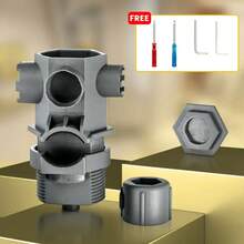 Juego de herramientas de llave 16 en 1 para grifo, cocina, baño, tubo de mantenimiento multiusos, grifo, desmontar aireador, reemplaza el núcleo de la válvula - Gris - Ver 3