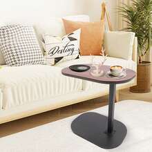 YUNRUX Mesa lateral Mesa de centro em formato C Mesa para laptop Mesa para sofá Mesa de centro