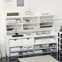 Upgraded Thickened Double Desktop Bookshelf, Dormitory Office Stationery Books Small Organizing Shelf - Size M (48cm*42cm*17cm) - View 4