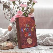 Travel Adventure Scrapbook Set - Lock Notebook Album Our Adventure Book 160 Pages Leather Binding Retro Adventure Quotes - DIY Scrapbook For Wilderness Explorers And Nature Enthusiasts Adult Recording Memory Diary - Luxury Gift For Travel Enthusiasts Anniversary Wedding Commemorative Book Halloween Christmas Valentine's Day Birthday Ideal Gift