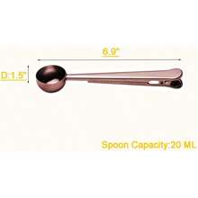 AF10 PCS Scoop With Clip 2in1 Stainless Steel Coffee Scoop And Bag Clip For Measuring Coffee Tea Protein Powder Instant Drinks
