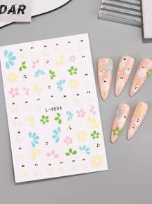 2pcs Halloween Luminous Nail Art Stickers Cartoon Ghost Star Flower Petal Halloween Nails Decals Holiday DIY Nail Supplies Charms Decorations Glow In The Dark