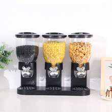 Triple Food Dispenser 6L Countertop Dry Food Dispenser Cereal Container Dispenser - Black - View 3