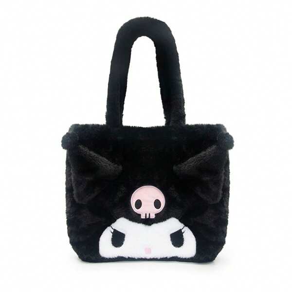 Sanrio Kuromi Kids Plush Double-Sided Handbag, Black,Purple