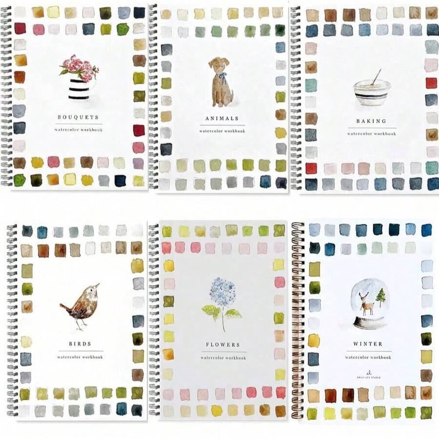 كتاب رسم مائي 1 قطعة للكبار، يشمل زهور، خبز، باقة، حيوانات وخبز، يحتوي على 12 صفحة من الرسومات والتعليمات خطوة بخطوة، مجلد بشكل حلزوني، مثالي للهواة في التلوين والرسم المائي، فكرة هدية رائعة لأعياد الميلاد والمناسبات والأم وعيد الأم ولوازم المدرسة وعودة إلى المدرسة وعيد الحب وعيد الهالوين وعيد الميلاد