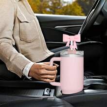 1pc/2pcs/3pcs 10mm Cute Bow Silicone Straw Stoppers, Wide Straw Dust Covers Compatible With 30&40oz Tumblers, Wedding Party Cup Decoration Accessories, Holiday Gift - Pink - View 5