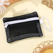 Transparent Mesh Pouch Coin Purse, Mini Lipstick Coin Pouch, Fashionable Portable Hanging Square Mesh Bag - Multicolor - View 9