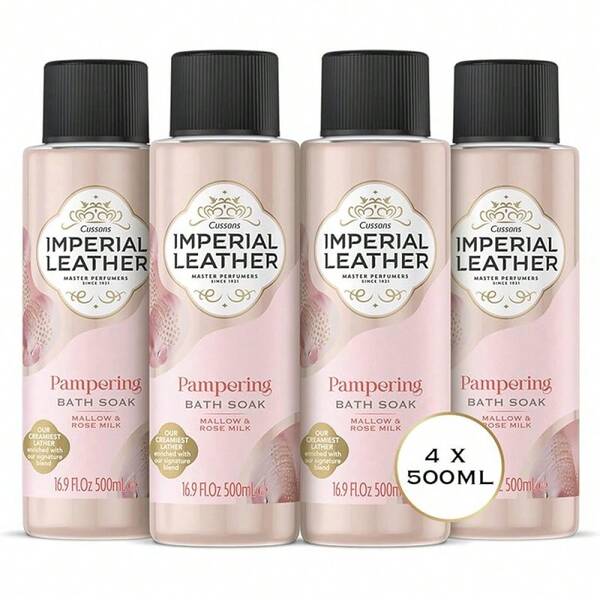 Imperial Leather Relaxing Bath Soak, Lavender & Wild Iris, Rich & Creamy Bubble Bath, Gentle Skin Care, Bulk Buy, Pack Of 4 X 500ml