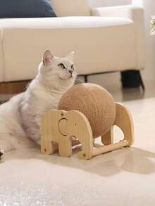 猫抓板剑麻球猫玩具自娱猫抓爪不掉落玩具垂直耐磨猫抓球 - 彩色 - 查看 4