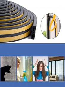 5 متر من شريط الإطار المطاطي للأبواب والنوافذ، شريط عازل ذاتي اللصق، مصنف لمقاومة الحريق لمدة 90 دقيقة، إكسسوارات ديكور المنزل، ملصقات الحائط، ديكور غرفة المعيشة، ملصقات شخصية