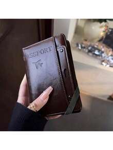 Bao đựng hộ chiếu và thẻ đa năng, bao đựng hộ chiếu bằng da PU dùng khi đi du lịch, đi học, đi nghỉ, đi công tác, phù hợp cho nam và nữ - Bao đựng hộ chiếu du lịch thiết yếu cho nữ - Cà phê - Xem 2