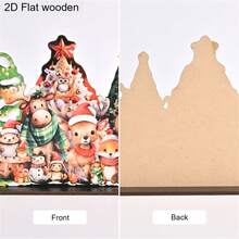 2D Flat, 1pc Animal Christmas Wooden Sign Plaque Ornament Christmas Gifts Christmas Decoration Festival Desktop Decoration Ornament Home Decoration Party Table Centerpieces Decorations Holiday Gifts For Family And Friends