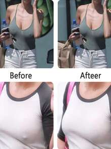 1/2 对加大码可重复使用硅胶乳贴 | 大胸自粘式提胸胶带 | 隐形圆形乳房贴纸，适用于吊带背心/露肩连衣裙，防下垂聚拢型乳贴 - 彩色 - 查看 11