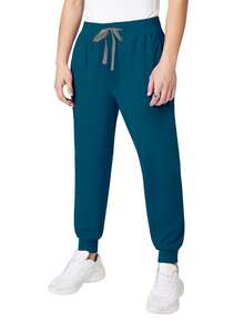 短袖男士手术服医生工作服牙医套装手术服上衣裤子男士医院护士工作服实验室药房制服 - 深色水洗藍 - 查看 4