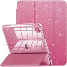 2025INFILAND Compatible With IPad A16 11th Generation 11 Inch 2025 Case IPad Case 10th Generation 10.9 Inch Glitter Cover With Sparkly Clear Back Pencil Holder For Girls Rose Pink - RosePink - View 1