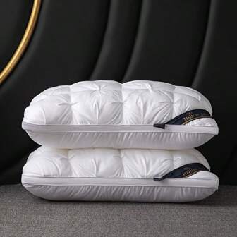 Luxury 5-Star Hotel Quality Pillow, 19x29 Inches - Deep Sleep Neck Support, Non-Collapse High Pillow Core For All Seasons, Hypoallergenic Polyester Cover, Machine Washable