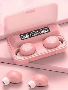 M10 Bluetooth 5.1 Wireless Earphone TWS Stereo Headset With Power Bank Charging Pod - Rose - View 1