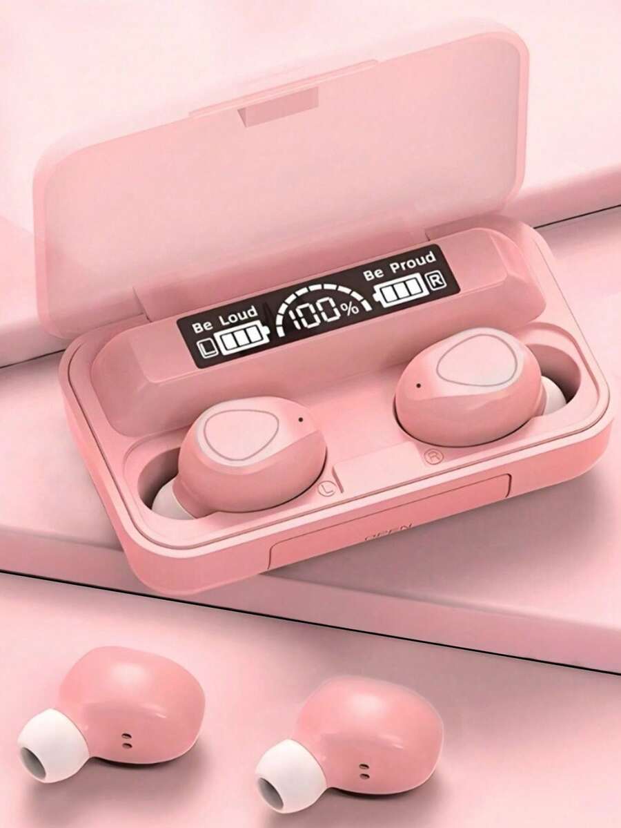 M10 Bluetooth 5.1 Wireless Earphone TWS Stereo Headset With Power Bank Charging Pod - Rose - View 1
