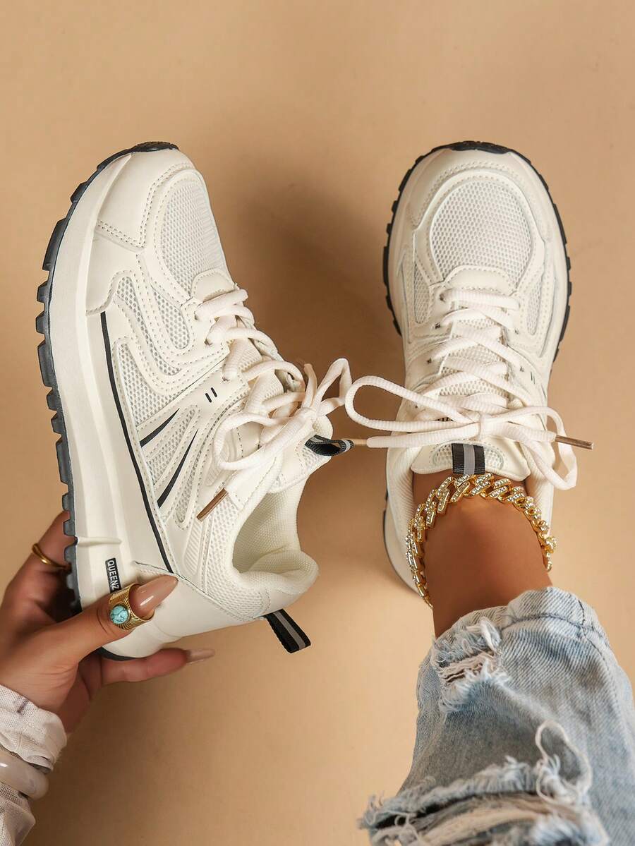 ZKBBO Women Casual Lightweight Soft Breathable Running Shoes, Outdoor Walking Sneakers - Beige - View 1