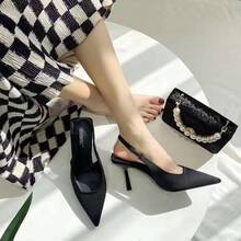 Women Heeled Sandals - 黑色[7公分] - 查看 2