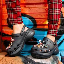 镂空木屐女鞋 2026 新款经典复古鲸鱼洞鞋，户外休闲套脚厚底露趾凉鞋，206302-001