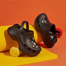 镂空木屐女鞋 2026 新款经典复古鲸鱼洞鞋，户外休闲套脚厚底露趾凉鞋，206302-001