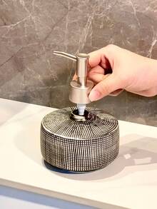 Luksusowa ceramiczna butelka z pozłacaną pompką, dozownik mydła w płynie do łazienki hotelowej, wielokrotnego użytku butelka na balsam do łazienki, pusta butelka na szampon i żel pod prysznic