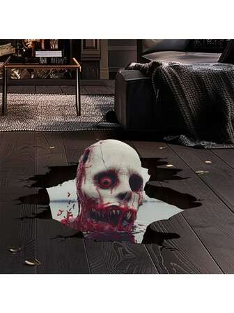 1 件墙贴万圣节洞恐怖僵尸装饰贴纸 PVC 贴纸材质可移除自粘易撕贴纸适用于墙面装饰背景墙客厅卧室家居装饰自粘墙贴家居装饰让您的生活焕然一新节日装饰贴纸生日毕业礼物