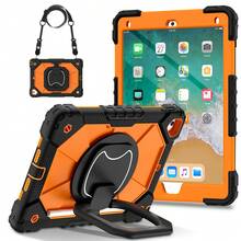 Colorblock Handheld Rotating Shockproof Protective Case With Shoulder Strap For Apple IPad Mini 7, IPad Mini 6, IPad 6th (9.7-Inch), IPad Pro 9.7 (2016), IPad 5th (9.7-Inch), IPad 10.2 7th Gen 2019, IPad 8th (10.2-Inch), IPad 9th Gen (10.2-Inch), IPad 11(A16 2025), IPad 10th (10.9-Inch), IPad Air 4th (10.9-Inch), IPad Air 5th Gen 2022, IPad Air 11-In.(M2)-2024, IPad Air 11(M3 2025)