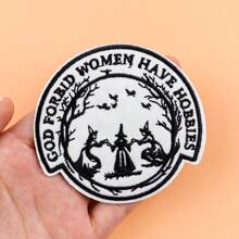 Witch Costume Patch, Embroidered Applique, Iron-On Sewing Patch, Cute Embroidered Fabric Badge, DIY Clothing Accessories