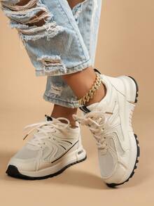 ZKBBO Women Casual Lightweight Soft Breathable Running Shoes, Outdoor Walking Sneakers - Beige - View 4