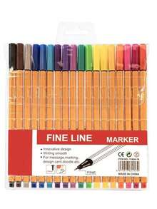 6/12/18/24pcs Fiber Liner Pens, Water-Based Fineliner Pens For Drawing, Coloring, Outlining - Multicolor - View 9