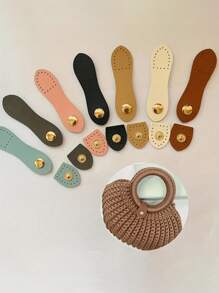 DIY Leather Craft Buttons, Foldable Sewing Accessories, Crochet/Wallet/Handbag Making, Artificial Leather Sewing Snap Buttons, Multi-Color Buttons, Suitable For Handbags And Wallets, Metal Rings - Multicolor - View 3