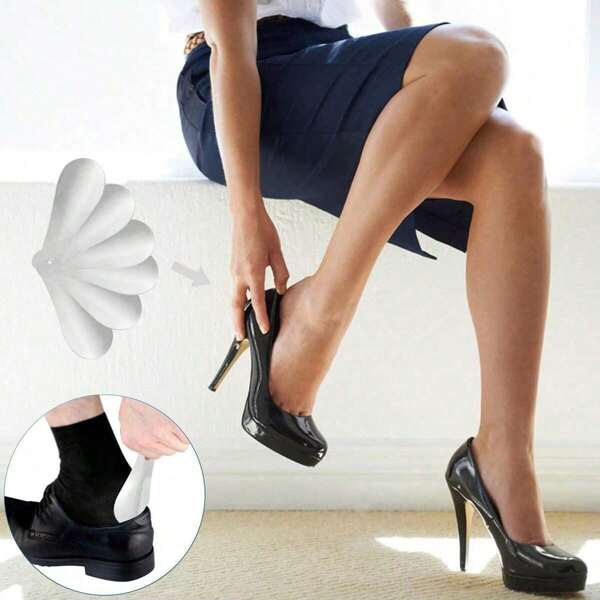 مساعدة حذاء معدني محسن لعام 2025 - ذو مقبض طويل للإكسسوارات المساعدة للأشخاص المصابين بالتهاب المفاصل أو ذوي الاحتياجات الخاصة | مساعد حذاء من الفولاذ المقاوم للصدأ مقاوم للصدأ