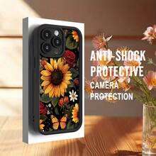 Funda de teléfono moderna y elegante, protege tu teléfono, funda suave simple con patrón de girasol, impresión UV, cubierta mate de 360 grados, protección completa para Apple,  11 12 13 14 15 16 Pro Max, para smartphone, mejor regalo de cumpleaños para niña o niño, fundas protectoras de diseñador para mujeres - 1 pieza - Ver 4