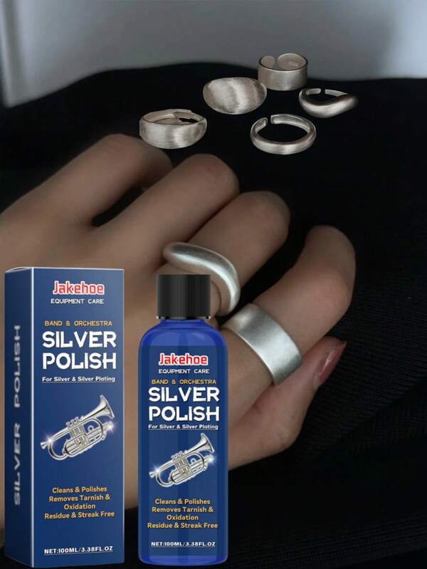 100ml Large Capacity Silver Jewelry Cleaner Silver Cleanser Silver Products Black Stains Yellow Stains Cleaning Rings Silver Cup Necklaces Silver Jewelry Cleaner White And Green Mini Polishing Bar Wipes Silver Bar Scrub Polishing Nails And Jewelry Brightening Polish Metal Silver Jewelry Polishing Cloth