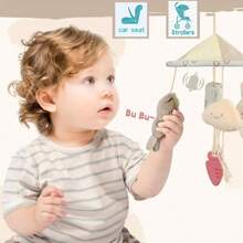 Baby Carriage Hanging Toys, Infant Stroller Rattle Drums, Animal Toys, Wind Chimes, Umbrella Ornaments (Some Parts Randomly Included, Some Colors Randomly Included)