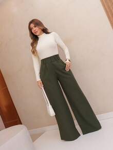 YING ZI Women Pants - Army Green - View 5