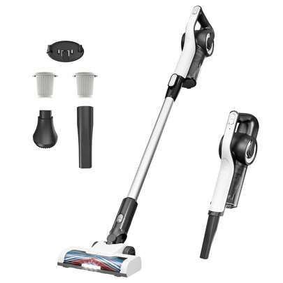 LAMZIEN Sladdlös dammsugare, 15KPA dammsugare för hemmet, 40 minuters drifttid, stavdammsugare med laddningsbart batteri, dubbla handhållna lättviktsdammsugare för husdjurshår, mattor, golv och trägolv