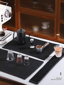 Mata ociekowa na blat baru, miękka gumowa mata na stolik kawowy, podkładka izolacyjna z PVC do kuchni, antypoślizgowe maty kuchenne przy zlewie, naturalny i higieniczny niezbędnik do wystroju domu i kuchni, element przytulnej jesienno-zimowej aranżacji i świątecznych dekoracji - Czarne - Zobacz 1