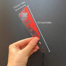 万圣节趣味血腥书签，流苏吊坠，2 种款式（不锋利、假刀）的图形血腥书签，经典恐怖恶作剧道具，适合返校派对 - 彩色 - 查看 3